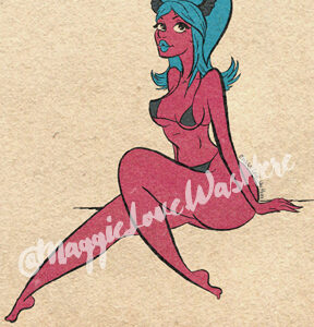Blue Hair Devil Print - Maggie Love
